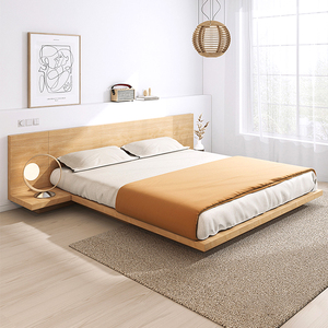 Juego de muebles de dormitorio modernos, marco de cama de madera maciza para habitaciones de diseño, venta de fábrica, Hotel y hogar