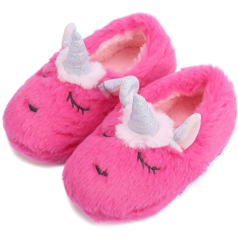 Wholesale children's plush comfortable memory foam slip-on slippers  children's home outdoor slippers