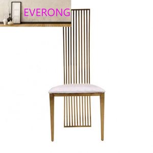 เก้าอี้ทานอาหารพนักพิงสูงทันสมัย หนัง PU คุณภาพสูง พร้อมโครงเหล็กสแตนเลส สำหรับบ้าน บาร์ โรงแรม สวนสาธารณะ งานแต่งงาน และงานอีเว้นท์ - Product Image 1