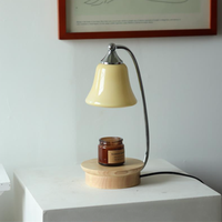 Lampe à Cire Chauffante Style Américain Caramel, Diffuseur d'Arômes Ambiance, en Bois Massif, Sans Flamme, Sans Fumée, pour Anniversaire et Chambre à Coucher