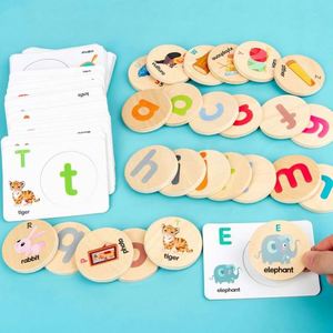 Montessori Inspired Wooden Matching <b>Memory</b> Game Cognitive Verbal Skills Development Learning Flash Cards - Product Image 4