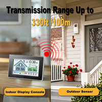 Station météo à écran tactile 5055C, horloge numérique LCD avec alarme, moniteur de température et d'humidité intérieure/extérieure, rétroéclairage