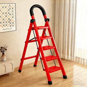 <span class=keywords><strong>Escalera</strong></span> <span class=keywords><strong>Plegable</strong></span> de Acero EN131 con Peldaños Anchos de 3, 4, <span class=keywords><strong>5</strong></span> y 6 Peldaños para Personas Mayores y Uso Doméstico Seguro - Product Image 1
