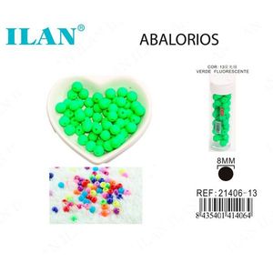 ILAN Perline 8mm Verde Fluorescente per Artigianato - Product Image 1