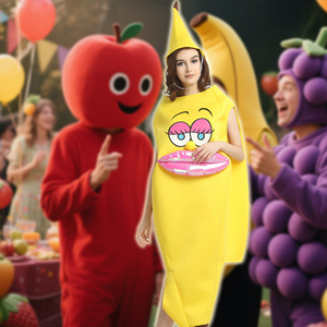 Disfraz de Cocinero de Poliéster con Cara de Dibujos Animados de Plátano, Talla Grande para Adulto, para Eventos Temáticos de Comedia, Pedido al por Mayor, del Productor Original - Product Image 3