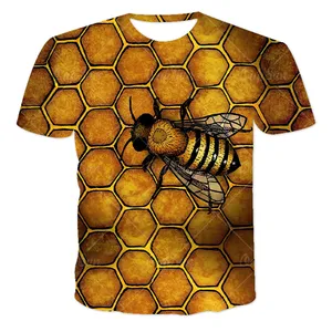 Honeybee 3D All Over Print Men Funky 3d Design T Shirt Plus Size Quality 3d Digital Print Men's T Shirt