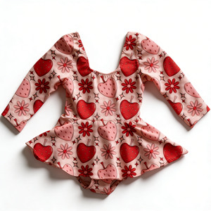 Robe barboteuse à manches longues pour tout-petits Ruidian personnalisée, imprimée pour la Saint-Valentin, en bambou, avec boutons, pour les enfants de 0 à 3 ans - Product Image 3