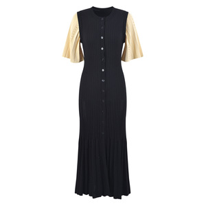 Vestido de Punto Ajustado para Mujer, Vestidos Casuales de Verano, Nuevo Estilo Francés, Elegante, de una Pieza, Natural - Product Image 2