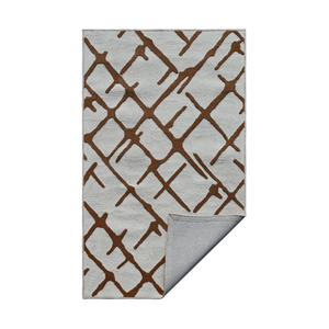 Modern Geometric Area Rug Rectangle Gray Brown Tufted Non-Slip Rubber Backing Living Room Floor Carpet - Product Image 4