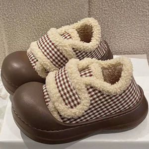 Botas de Invierno para <span class=keywords><strong>Mujer</strong></span>, Estilo Retro, Diseño a Cuadros, Cálidas, de EVA y Algodón, Desodorantes, Flexibles, con Punta Cerrada, Casuales, Resistentes a los Golpes, Suaves - Product Image 5