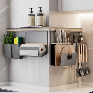 OEM thông minh tủ bếp phụ kiện hiện đại công cụ lưu trữ giá thông minh treo tường gia vị Giá nhôm hợp kim lưu trữ giá - Product Image 5