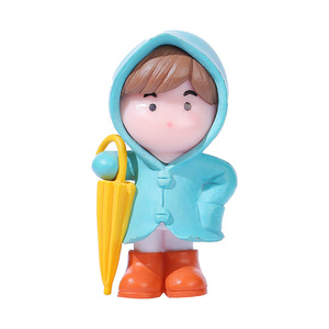 Miniature Resin Figures <b>Raincoat</b> Couple With Yellow Ducks Garden Decor For <b>Kids</b> Room Easter Decoration - Product Image 5