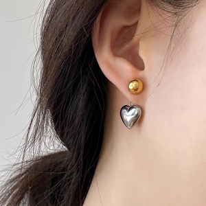 Boucles d'oreilles cœur en acier inoxydable Boucles d'oreilles mode Bijoux Femmes <span class=keywords><strong>Les</strong></span> Boucles D'oreilles Femme De Luxe Inox Bijoux Plaqué ou - Product Image 3