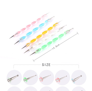 Venta al por mayor 5 unids/set Nail Dotting Pen <span class=keywords><strong>de</strong></span> doble extremo Nail Art Point Drill Tool Dot Paint <span class=keywords><strong>Kit</strong></span> <span class=keywords><strong>de</strong></span> manicura <span class=keywords><strong>para</strong></span> Nail Art - Product Image 4