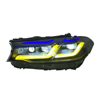 Feux avant SJC Auto V2 à sourcils bleus et DRL jaunes/blancs pour BMW G30 G38 Pré-LCI 2018-2020, phares bicolores, vente chaude