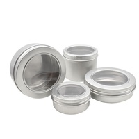 Kostenlose Probe Silber Aluminium Fenster Glas 1Unze 30ml 60ml 80ml 100ml 150ml Metall Kerzenglas Lebensmittelaufbewahrungsver