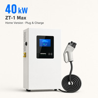 Chargeur mural rapide DC 40 kW ZT-1 Max version domestique, Plug and Charge, OCPP 1.6, station de recharge intelligente pour véhicules électriques, CCS2, IP55, 4G, Wi-Fi