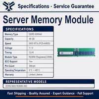 Module de mémoire RAM serveur 48 Go DDR5 5600 MHz RDIMM ECC Registered PC5-44800R 288 broches EC8 1,1 V pour serveurs Intel Xeon AMD EPYC