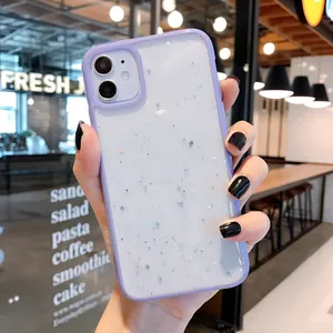 Shining Glitter Shockproof Bumper Phone Case For iPhone 13 12 11 Pro Max XR X XS Max 7 8 Plus 12 11 Pro Transparent Soft Cover