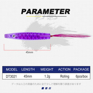 D1 Surf Fishing Lure 6pcs/<strong>box</strong> Spoon Fishing Lures Trolling Hard Plastic Bait 45mm/1.2g for Pike Bluefish Tackle - Product Image 2