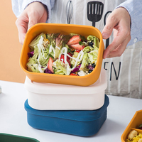 Boîte à lunch empilable de qualité alimentaire avec 4 compartiments, capacité de 400 ml, gris clair, anti-fuite, fermeture à 4 points W-Sealed