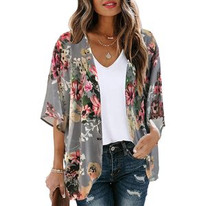 Cardigan Kimono con stampa floreale Premium da donna - Product Image 4
