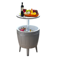 Nouveaux arrivages Table de patio Bar Refroidisseur de boissons Lumière Led Seau à glace électrique Double paroi