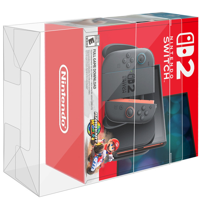 Retail Box Protector & Display Case for Nintendo Switch 2 Color Box PET Plastic Storage Case Acid-Free Archival Safe