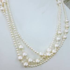 Collar de Perlas de Agua Dulce de 3-4 mm con Cuentas Casi Circulares de 6.5-7 mm, Cadena de 160 cm, Estilo Suave y Elegante - Product Image 3