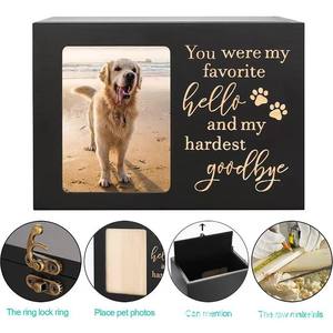 Деревянная урна ручной работы для праха питомца с фоторамкой, современная, экологичная, 90 куб. дюймов, для собак, памятный сувенир - Product Image 5