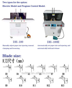 DH-100 <span class=keywords><strong>Machine</strong></span> de découpe de couteau rond robuste <span class=keywords><strong>Machine</strong></span> de découpe de guillotine de coin rond de papier de livre électrique automatique - Product Image 3