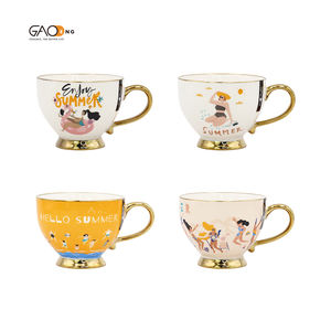 Taza de café de restaurante chapada en oro de gran capacidad de 15oz, perfecta para café Latte Cappuccin, café negro - Product Image 2