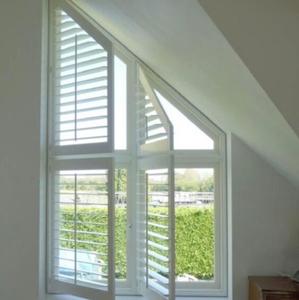 Persianas de Madera y PVC de Forma Personalizada de Primera Calidad |   Persianas de Ventana Arqueadas/Circulares/Triangulares, Componentes de Persianas de Madera Sintética Resistentes a la Deformación - Product Image 4
