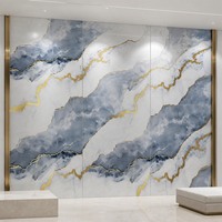 Panneau mural PVC UV effet marbre, finition brillante, imperméable, motif veiné, panneau rigide, lot en conteneur
