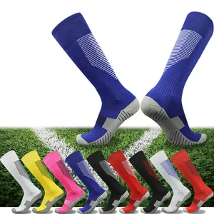 Manufacturer Wholesale Knee High Sports Socks Custom Logo Mens Cotton Non-slip Running Soccer Train Adults Kids Sports Socks