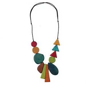 Newly Best Geometric Resin <b>Statement</b> <b>Necklace</b> Unique Designer Women's Trendy Premium Colorful Beaded Party Jewelry Party Gifts - Product Image 2