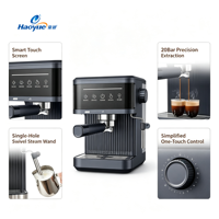 Machine à café expresso semi-automatique programmable électrique, 20 bars de pression, capacité de 3 tasses, boîtier en plastique, usage domestique