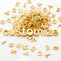 Boutons de manchette personnalisés en métal plaqué or brillant à faible MOQ, avec monogramme et initiale, pour hommes