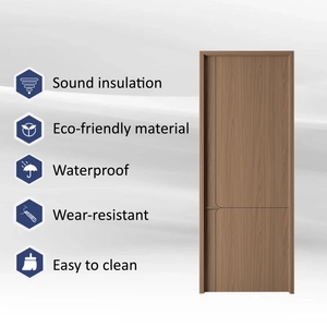 דלת פנים מעץ MDF עמידה למים, ידנית, עם גימור עמיד בפני שריטות, עיצוב מודרני, חסינת אש, אטומה היטב, מתאימה לחדר שינה ולמטבח - Product Image 2