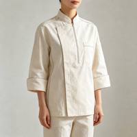 Uniforme de travail unisexe à manches courtes pour chef de cuisine d'hôtel, restaurant, pâtisserie, boulangerie, automne-hiver, service OEM