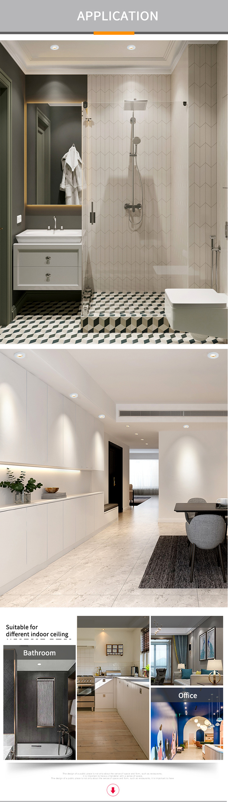 Recessed Waterproof IP65 Downlight CU10 Anti Glare for Kitchen Ceiling