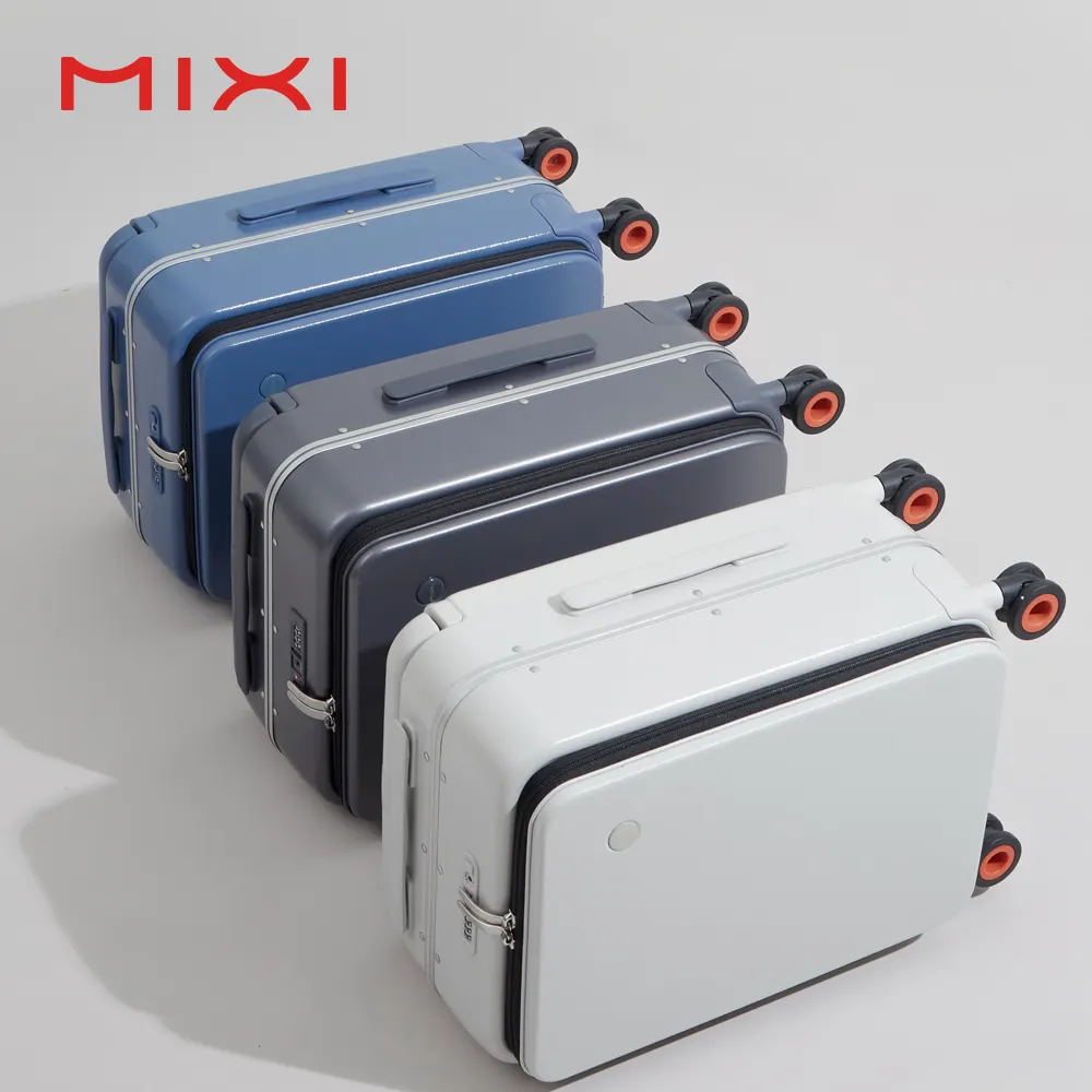 Mixi एल्यूमीनियम मूक पहिया ट्रॉली मामले सूटकेस Valise डे यात्रा पर ले जाने यात्रा स्मार्ट सामान सेट