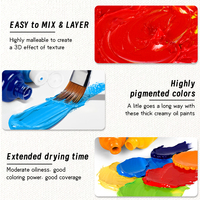 Panwenbo 16.9 Oz/500 ml Ensemble de peinture à l'huile non toxique en vrac Toile moyenne pour l'artisanat d'art à l'école ou à la maison