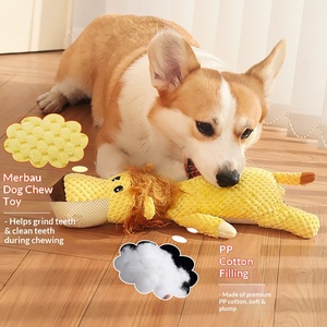 Jouet créatif jaune en forme d'animal pour chien, jouet en peluche durable à mâcher et qui couine pour animaux de compagnie - Product Image 4