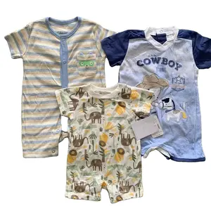 Wholesale Brand Baby Romper Cheap Apparel Stock Clearance Cotton Summer Baby Clothes Jumpsuit Low Price