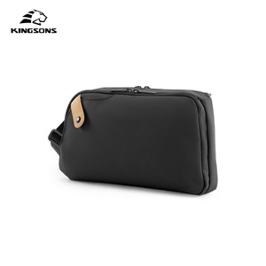 Kingsons Men's Shoulder Bag Mini Crossbody Black Waterproof Zipper Sling Bag Everyday Use All Seasons - Product Image 4