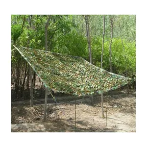 Hunting Camping 2 layers Camo Net 4 size Forest Camouflage Net Jungle Leaves For Car Shade Cover with hang-rope