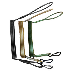 DSF33 Tactical <b>Spring</b> Rope For Fitness Training In Black Tan And Green Colors Lanyard Metal <b>Clip</b> - Product Image 1