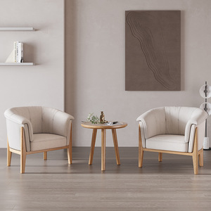 Sillón Individual de Madera de Fresno Nórdico, Muebles de Salón, Sillón de Madera Maciza, Silla de Descanso para el Hogar, Color Madera Natural - Product Image 1