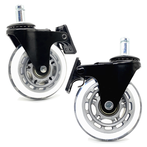 <span class=keywords><strong>VIMA</strong></span> 2 pulgadas 2,5 pulgadas 3 pulgadas azul silla de oficina giratoria ruedas de freno roscado ruedas de vástago de bloqueo de PU transparente - Product Image 1